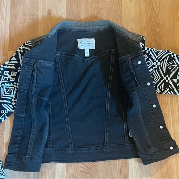 JESSICA SIMPSON-OLIVE GREEN ETHNIC DENIM JACKET - Picture 6 of 14